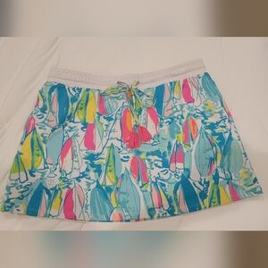 LILLY PULITZER Harper Beach & Bae Sailboat Terry Mini Skirt with pockets!! Large